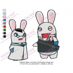 Rabbids Medic and Heavy Embroidery Design